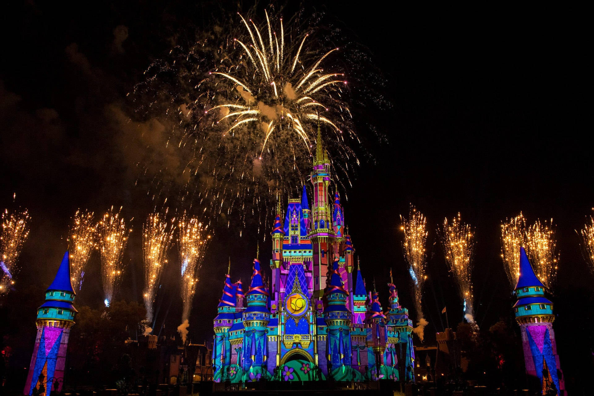 Disneyworld Spectacular Fireworks Show Background