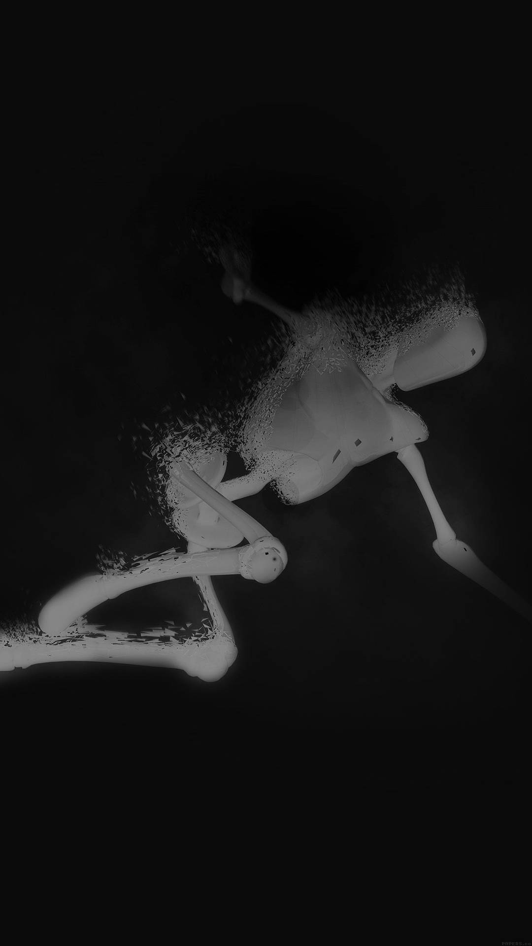 Dispersing Human Mannequin In Black 3d Background