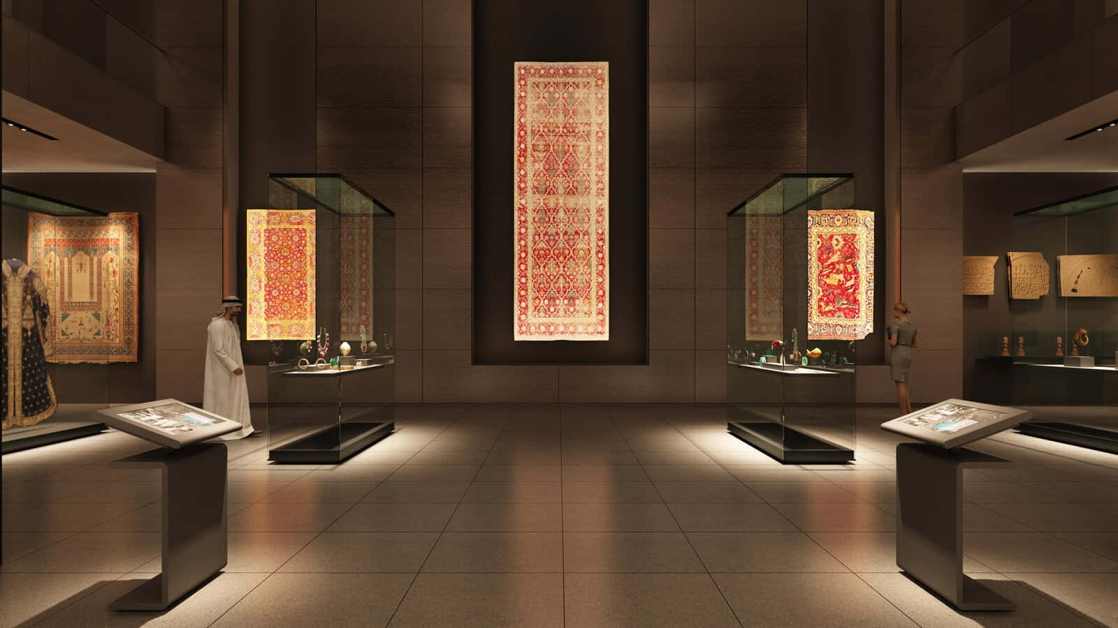 Displays Inside The Museum Of Islamic Art Background