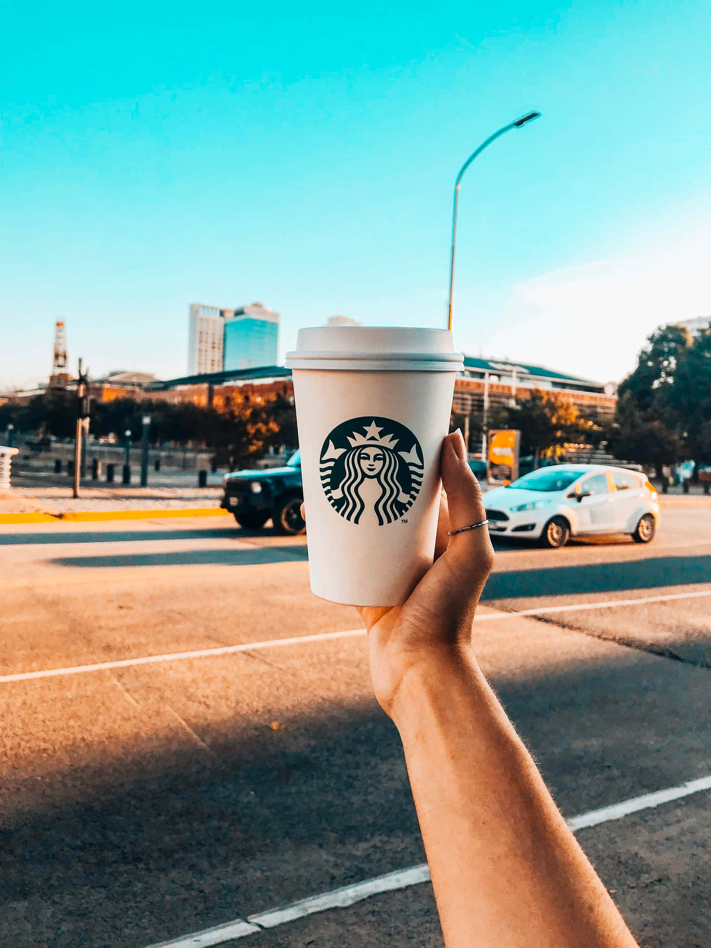 Disposable Coffee Cup Of Starbucks Hd Background