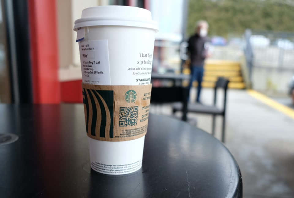 Disposable Cup Of Starbucks Background