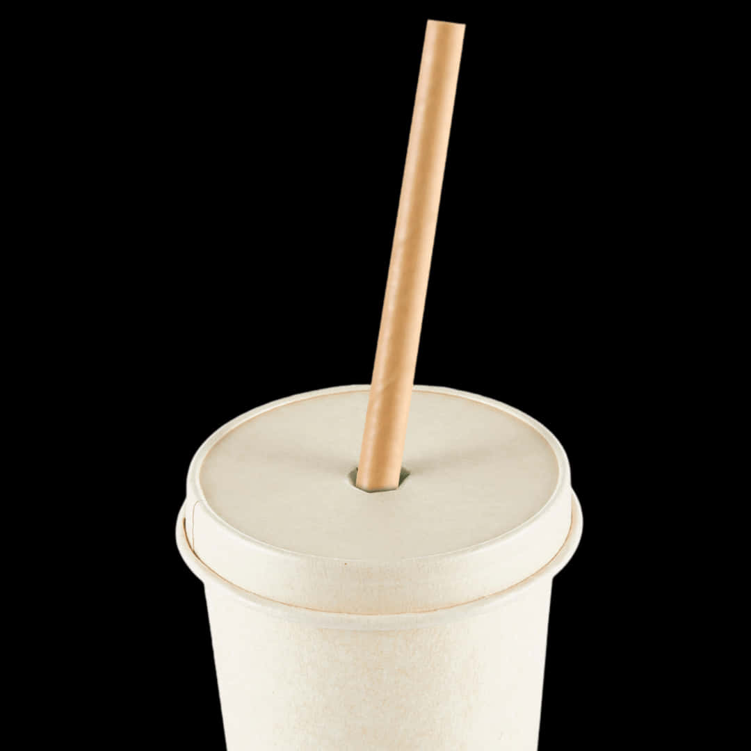 Disposable Cup With Straw Background