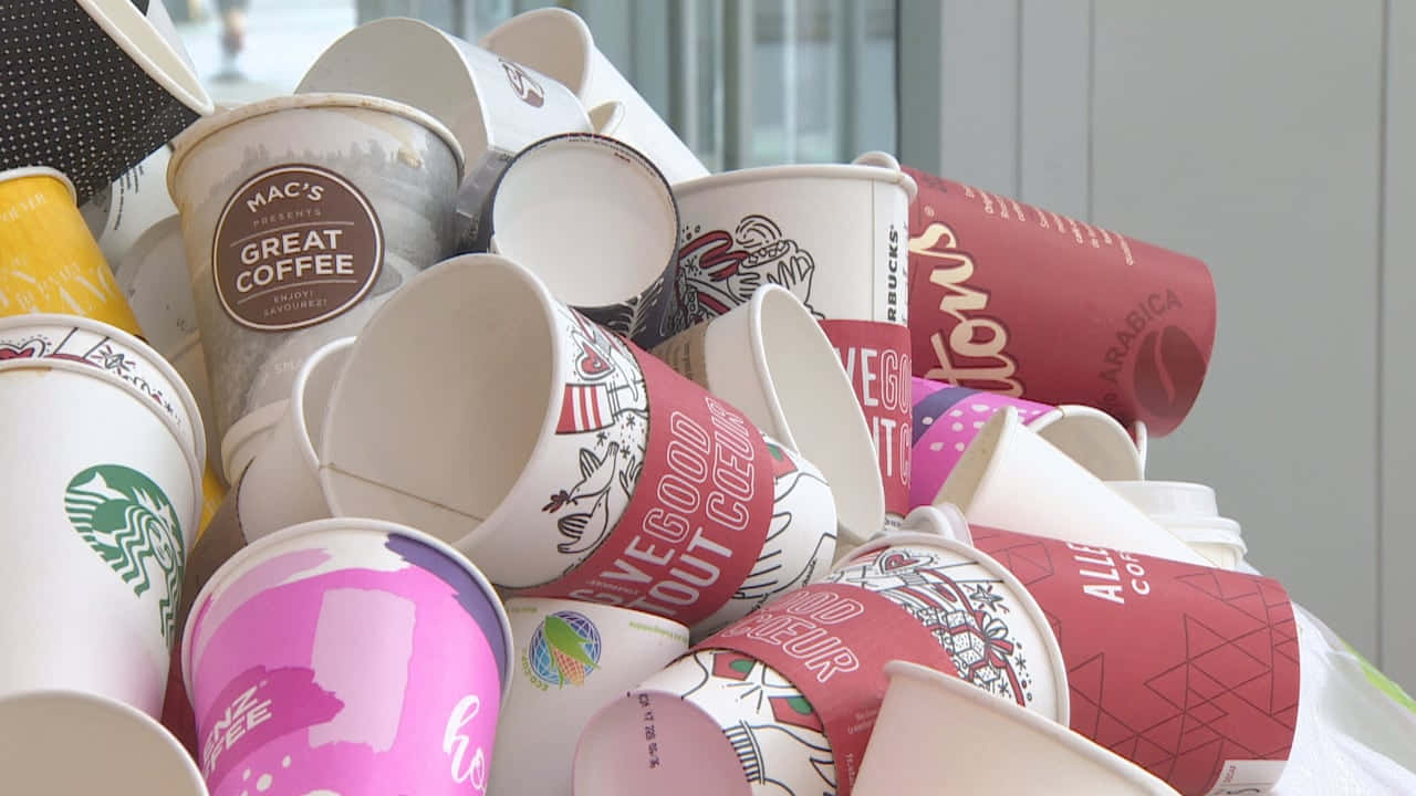 Disposable Cups Waste Background