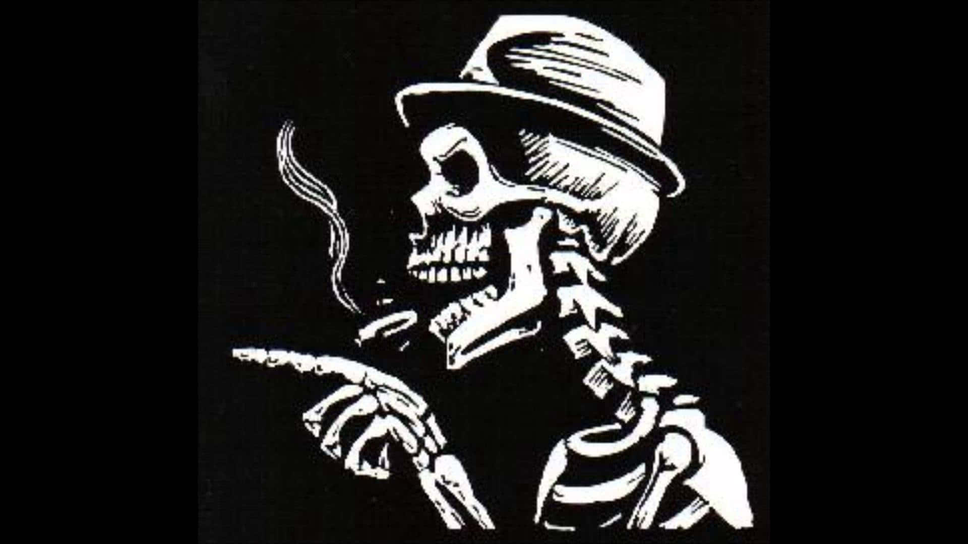 Disrespectful Skeleton Smoker Background