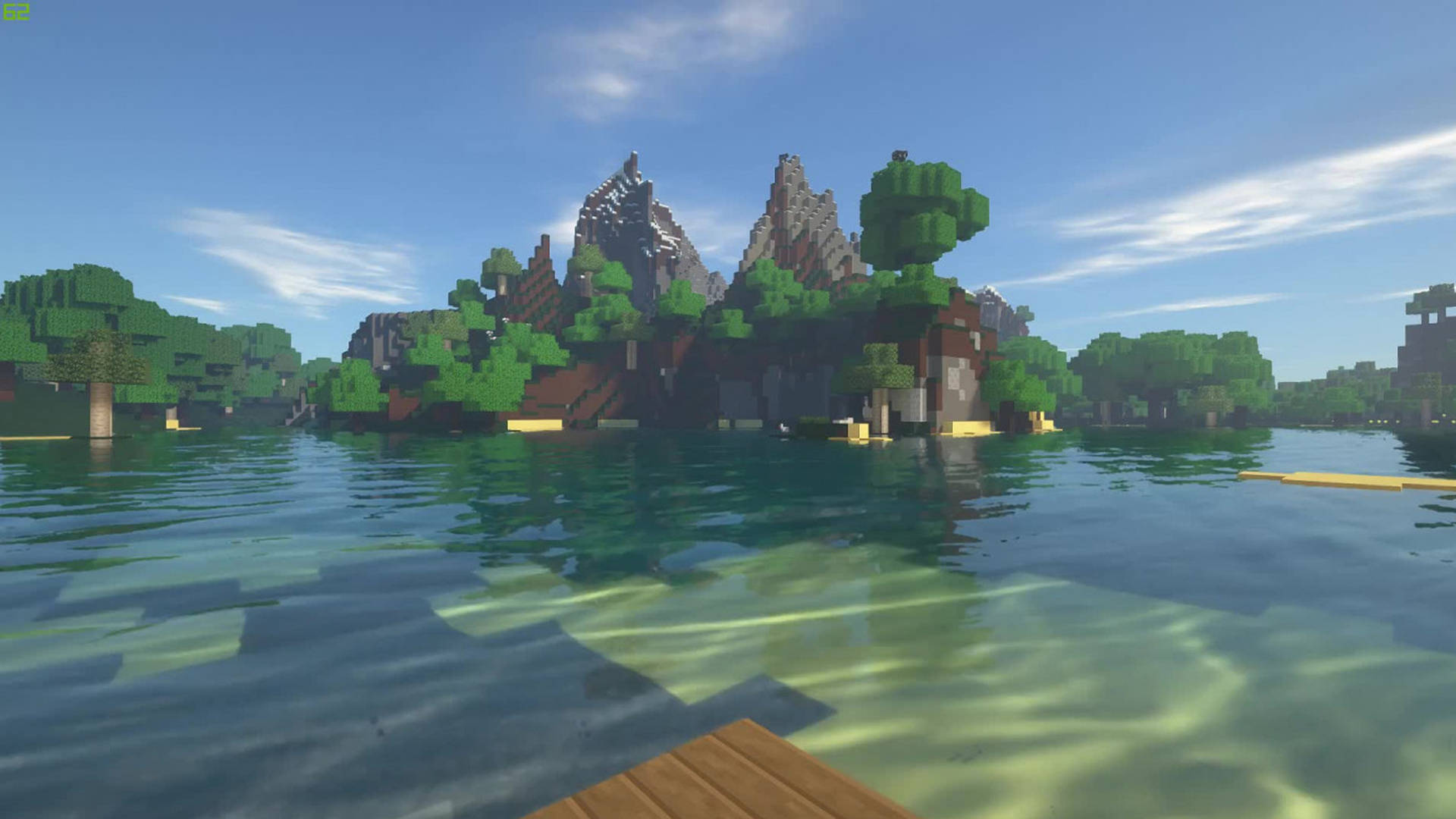 Distant Island 2560x1440 Minecraft Background