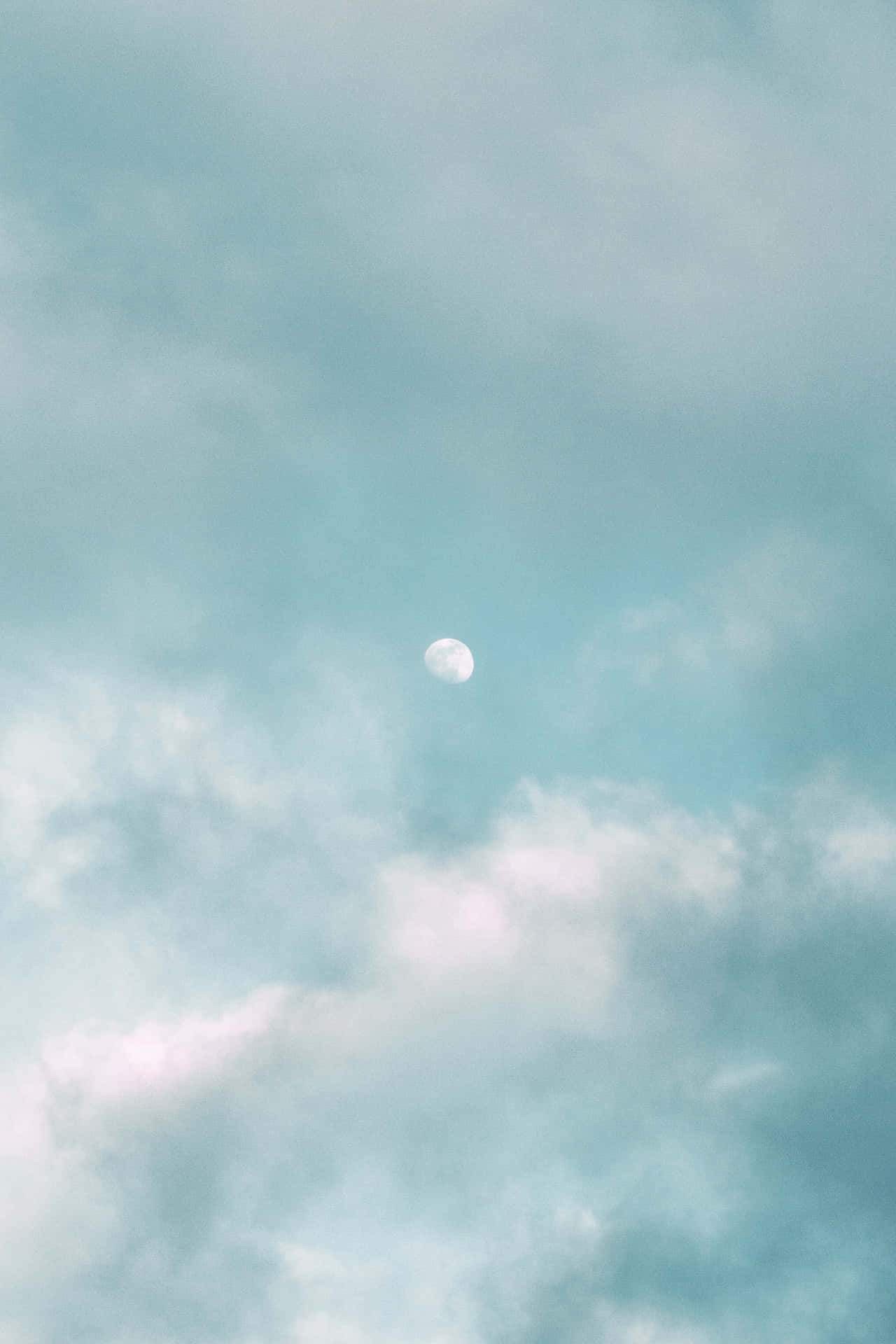 Distant Moon Aesthetic Light Blue Background
