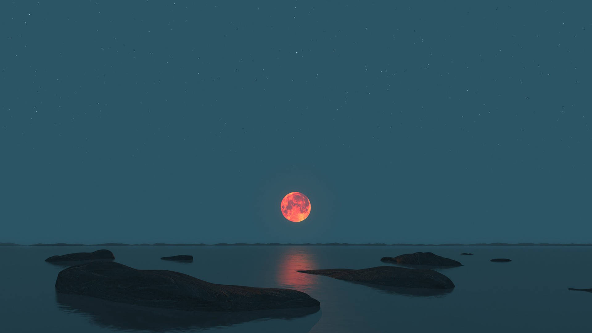 Distant Moon Night Sky Background
