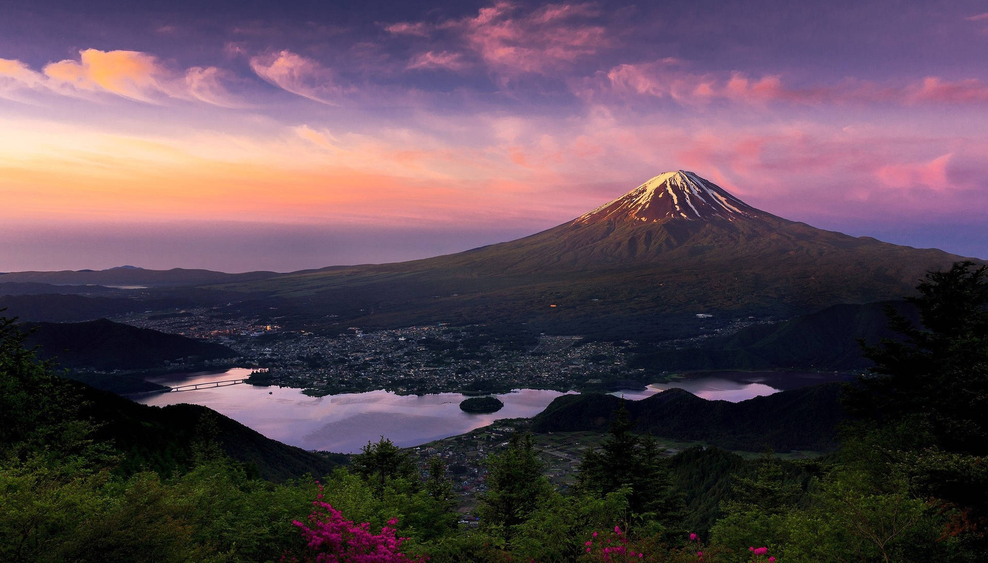 Distant Mount Fuji Background