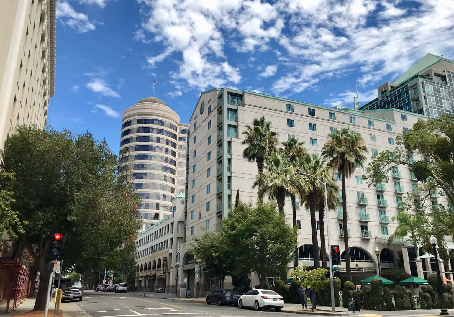 Distant Shot Of Capitol Records Building
