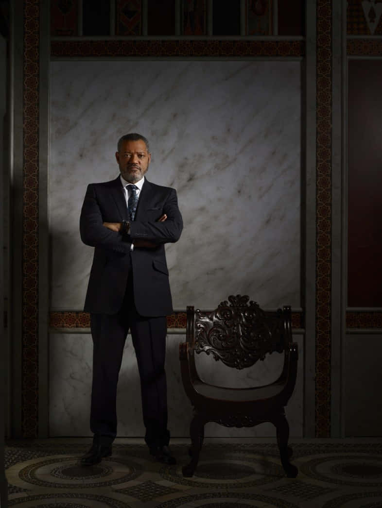 Distinguished Man Standing Marble Backdrop