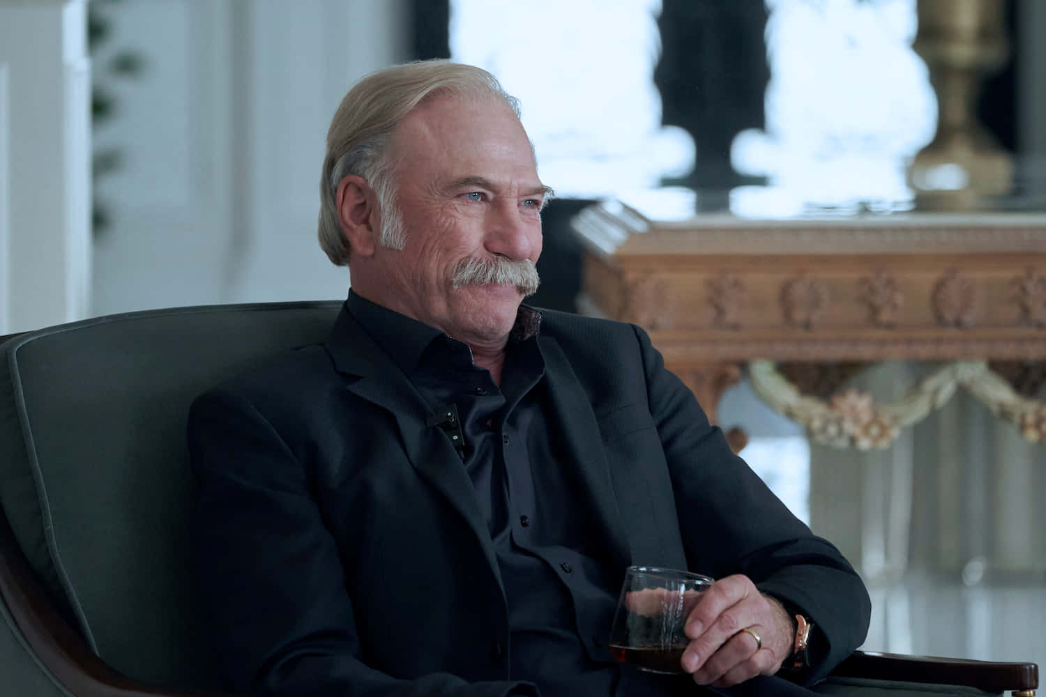 Distinguished Man With Drink Background
