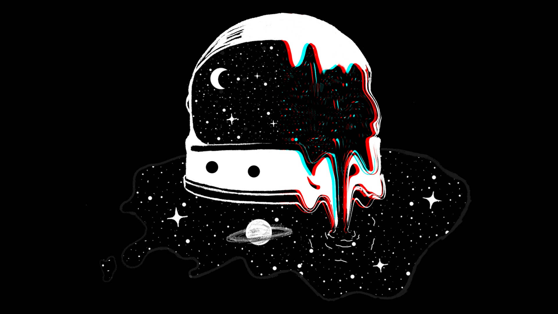 Distorted Astronaut Helmet Trippy Aesthetic