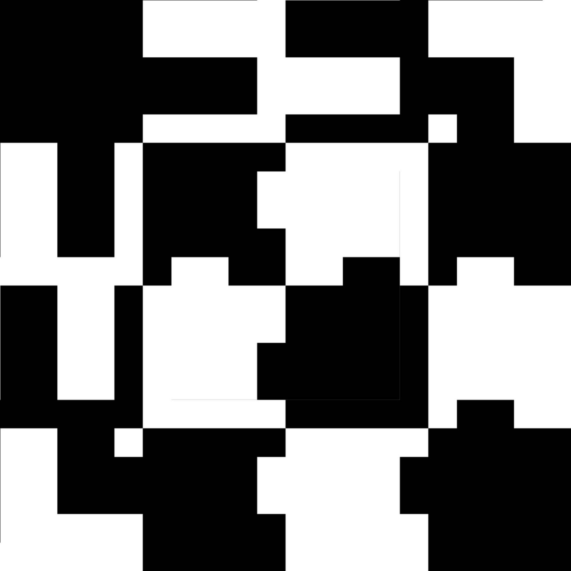 Distorted Puzzle-like Black And White Squares Background