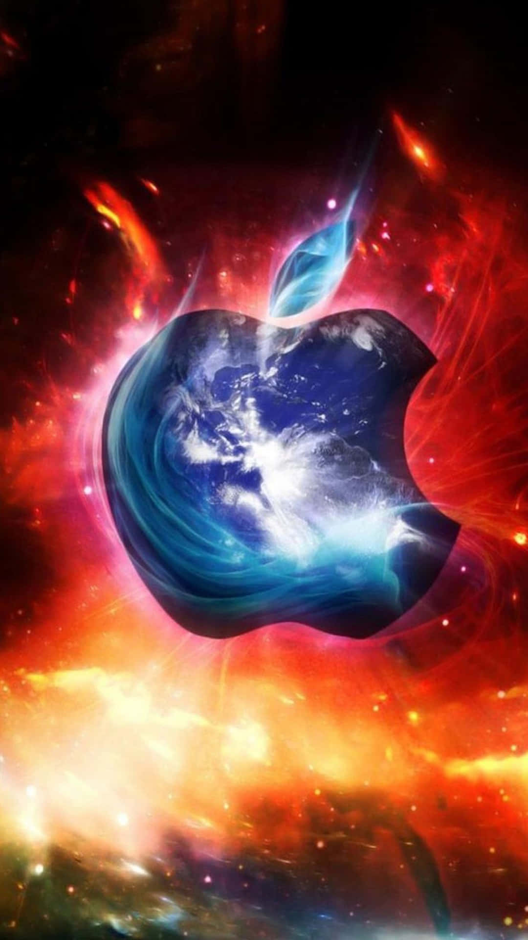 Distorted Sky Cool Mac Logo Flames