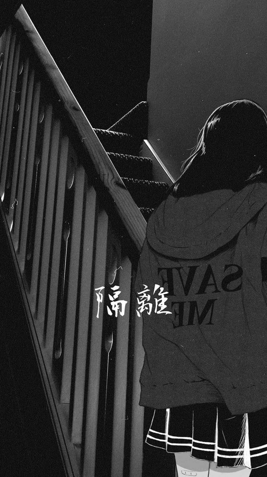 Distraught Anime Girl In A Grunge Atmosphere