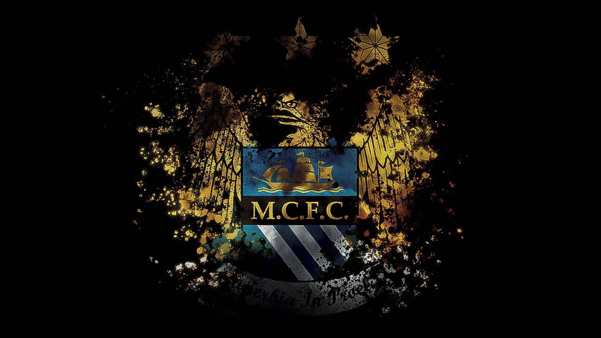 Distressed Official Manchester City Logo Background