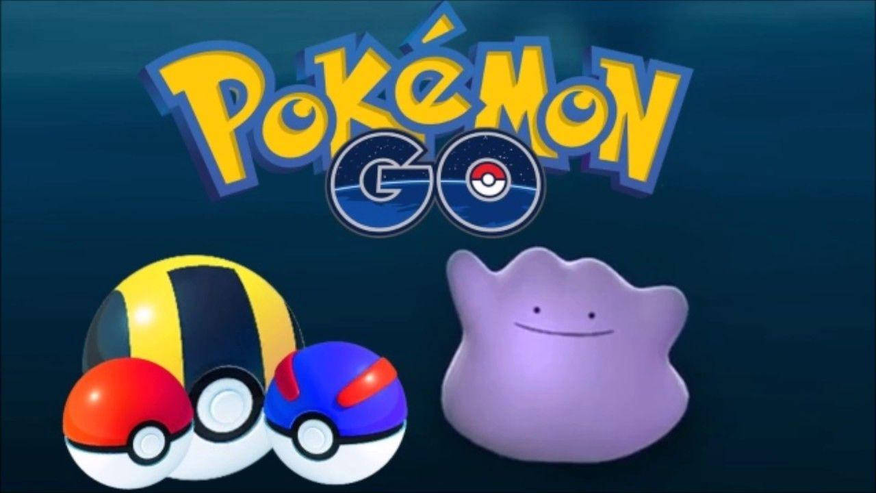 Ditto With Pokeballs Background