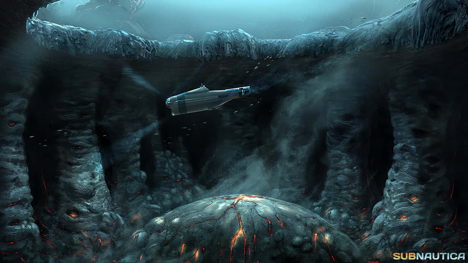 Dive Deep Into The Depths Of Subnautica 4k Background
