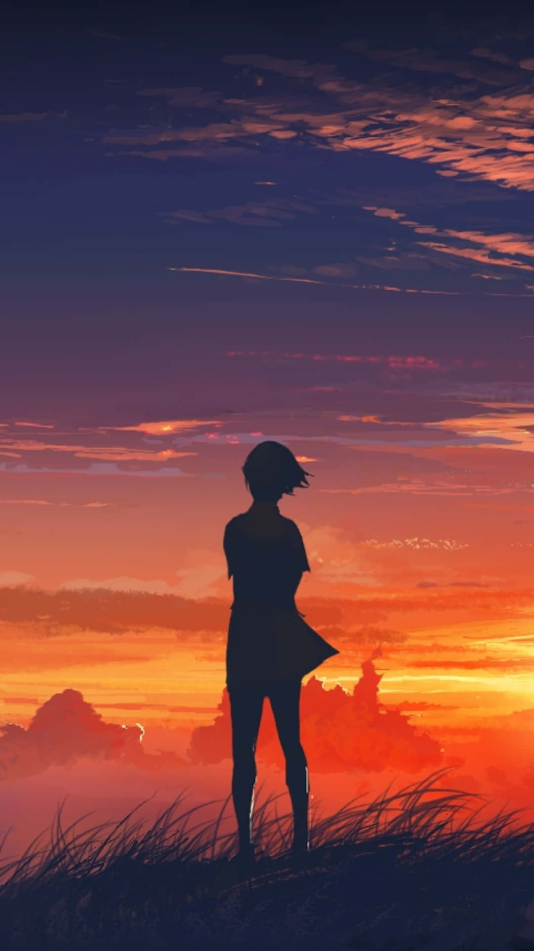 Dive Into A Dreamy Anime Sunset. Background