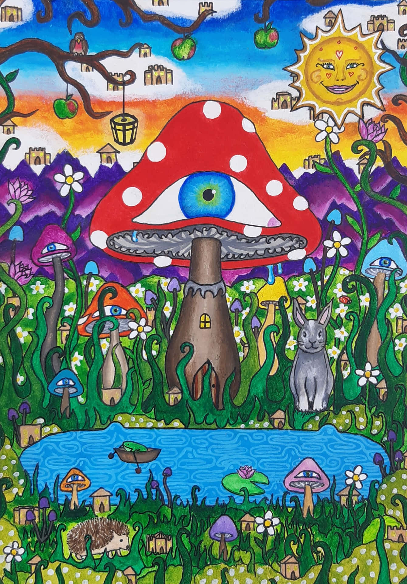 Dive Into A Vibrant World Of Psychedelic Wonder. Background