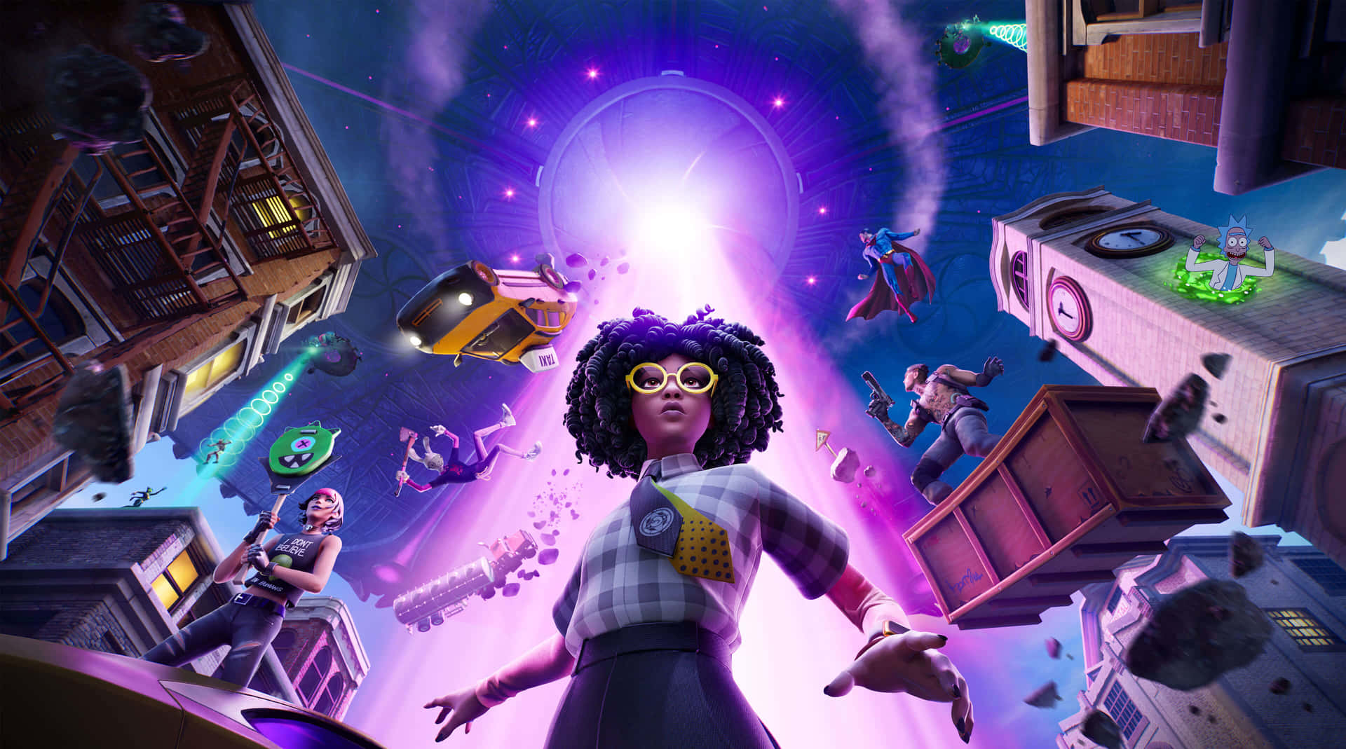 “dive Into Adventure With Fortnite Purple” Background