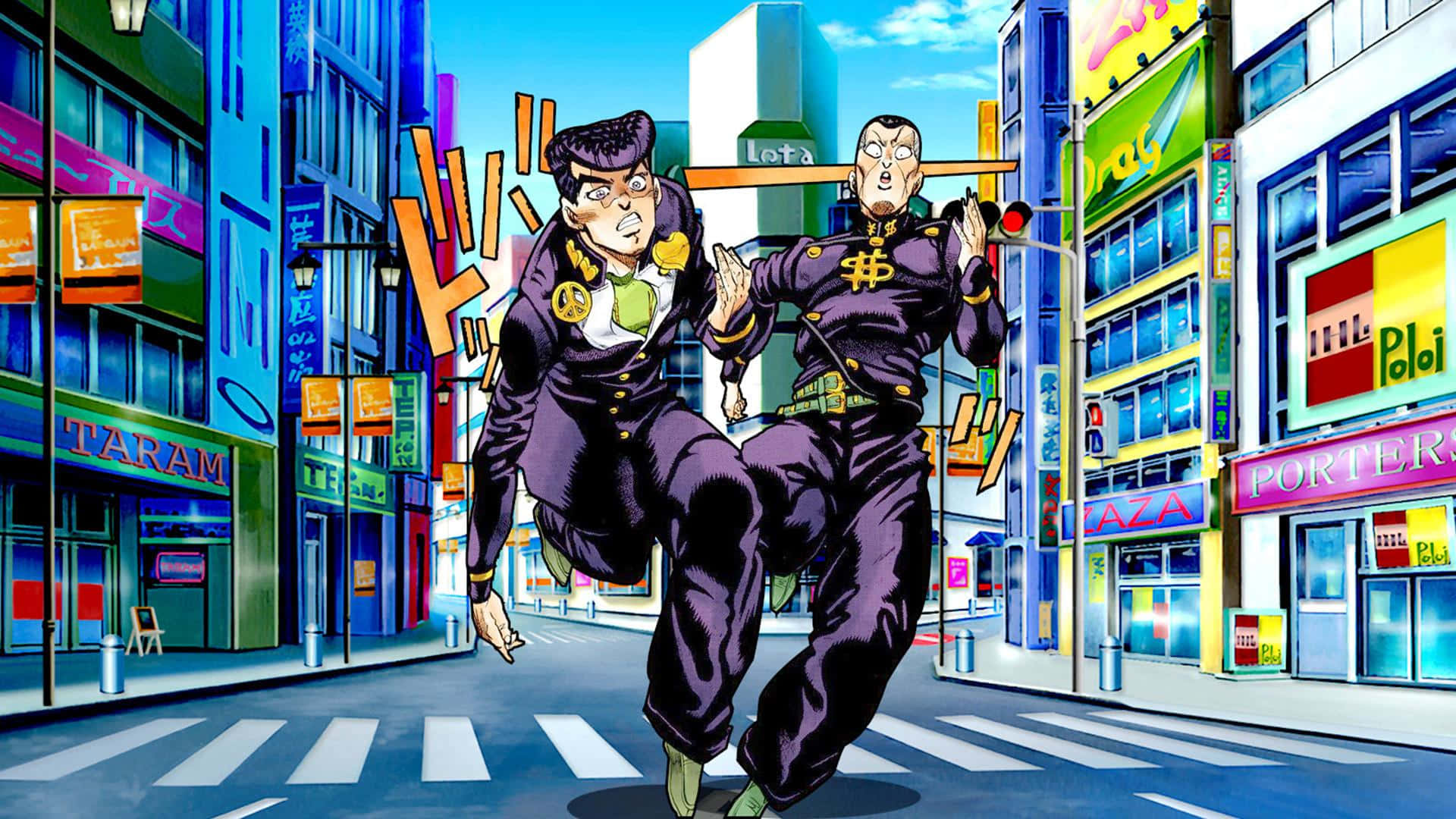 Dive Into The Action-packed World Of Jojo's Bizarre Adventure Manga Background