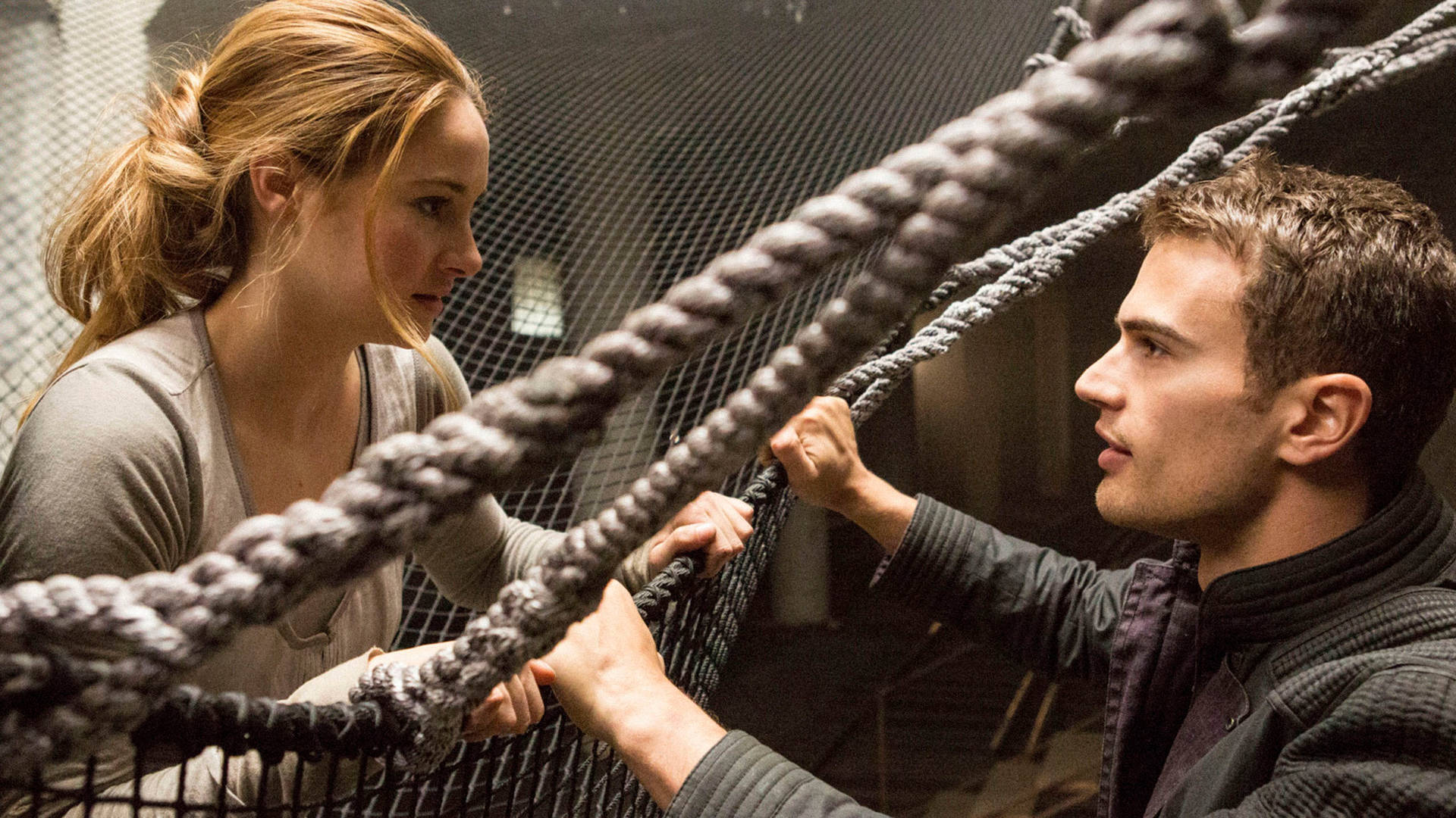 Divergent Tris And Four At Dauntless Pit Background