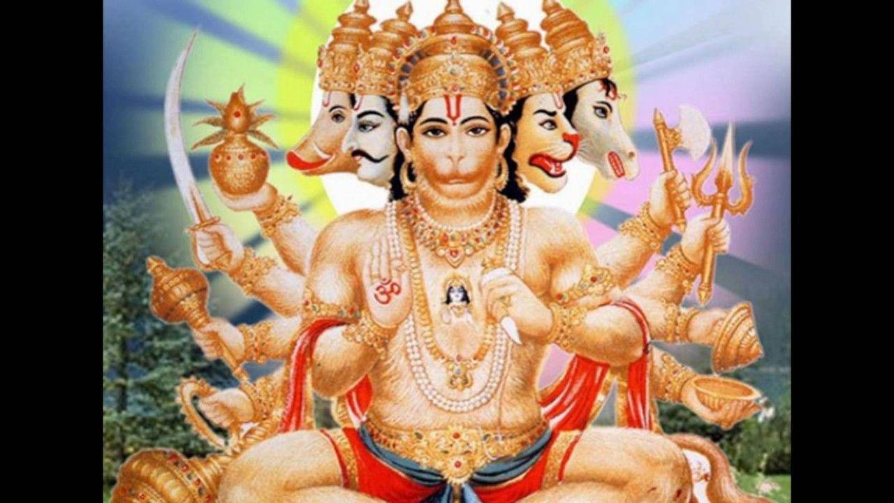 Divine Anjaneya - The Hindu God In His Mighty Glory Background