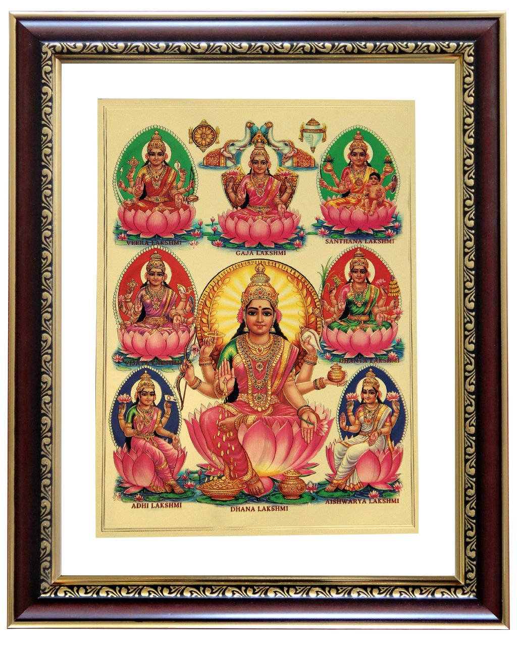 Divine Ashta Lakshmi Hindu Frame Background