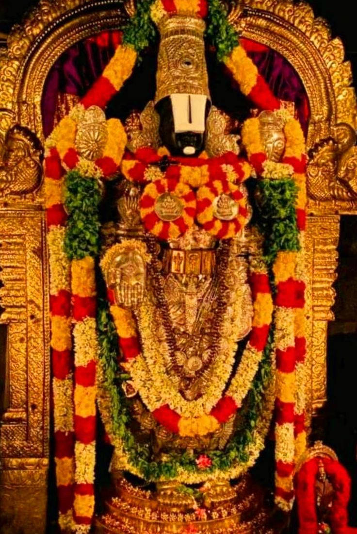 Divine Aura Of Lord Venkateswara In 4k Background