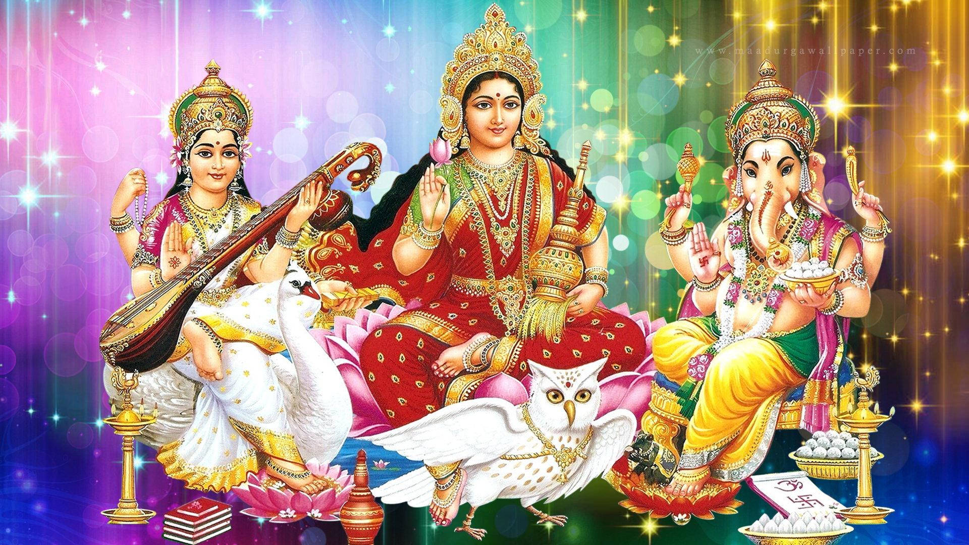 Divine Brilliance Of Goddess Lakshmi Background