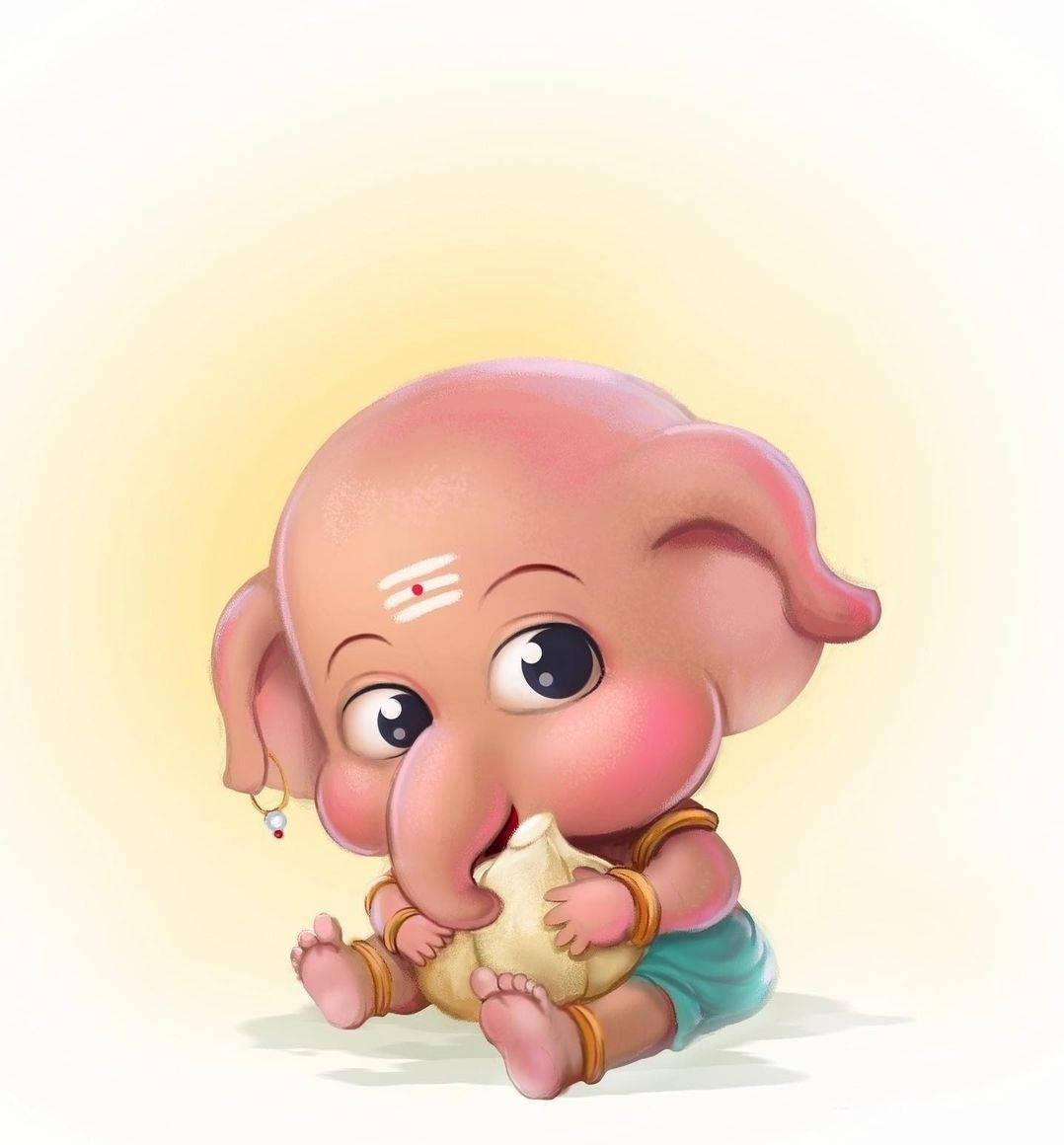 Divine Cuteness Of Baby Ganesha Background