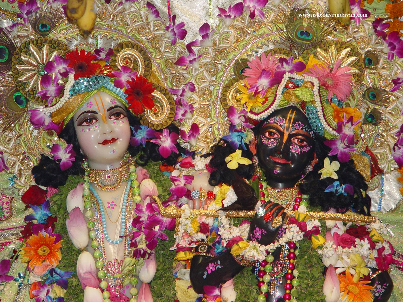 Divine Depiction Of Krishna And Balarama Background