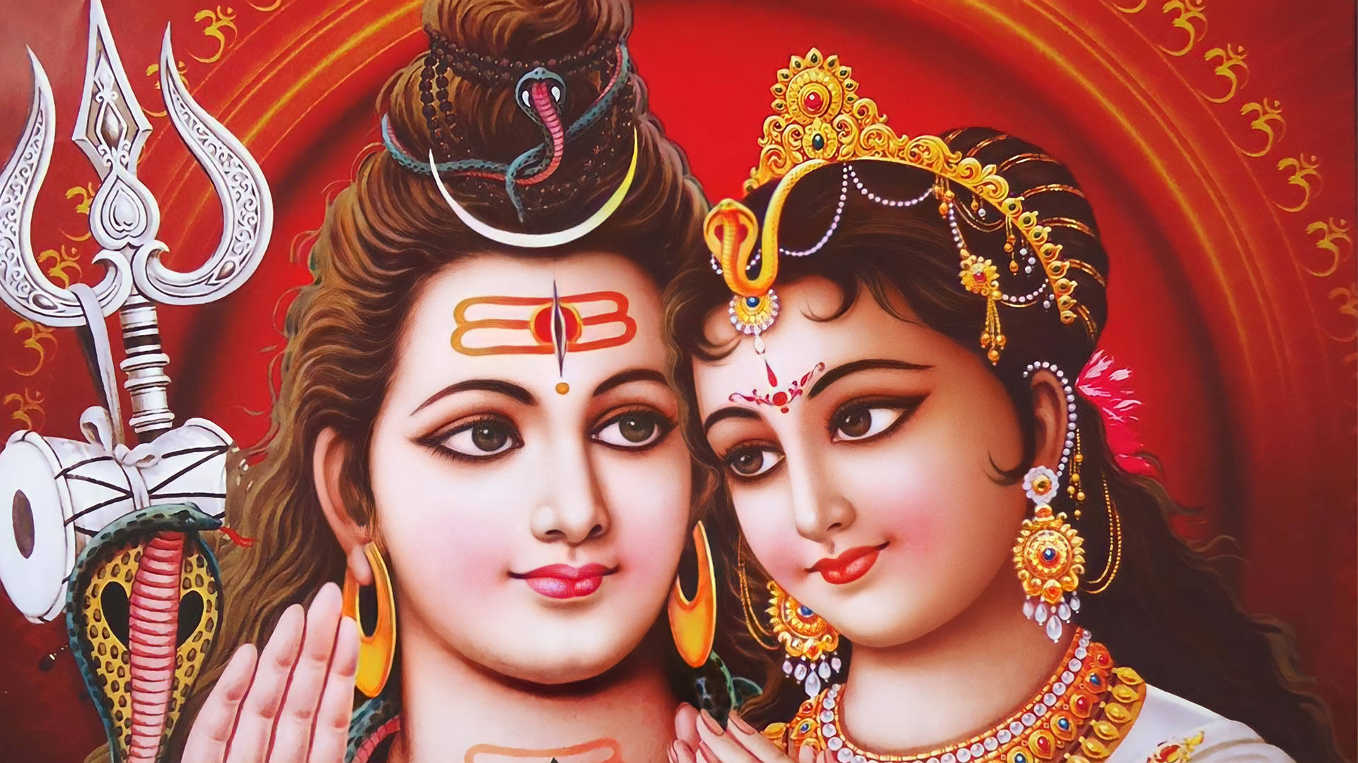 Divine Embrace - A High-definition Snapshot Of Shiv And Parvati Background
