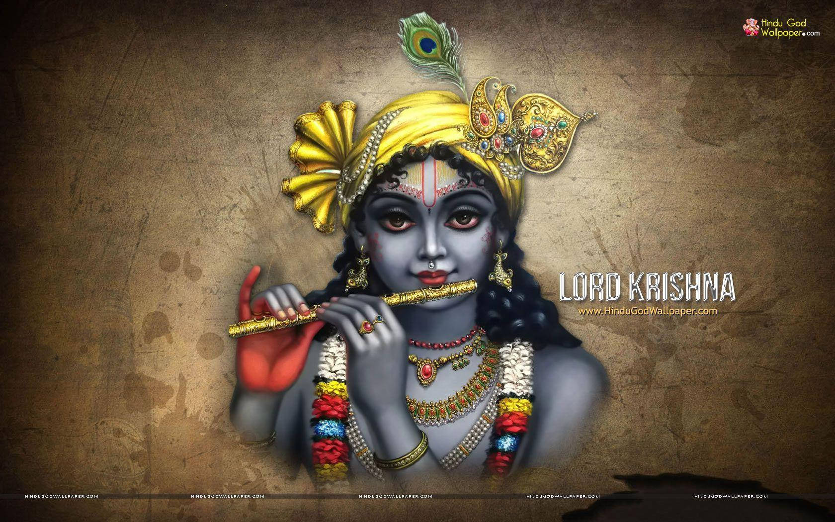 Divine Essence - Lord Krishna Desktop Wallpaper