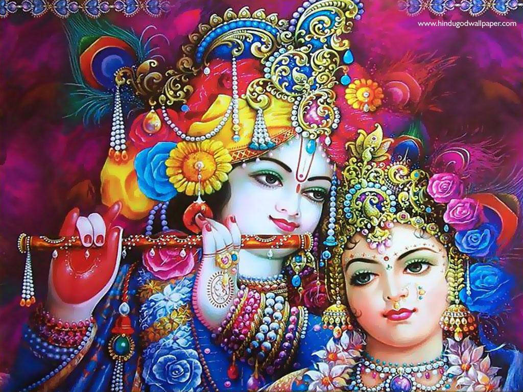 Divine Gaze Of Lord Krishna Background