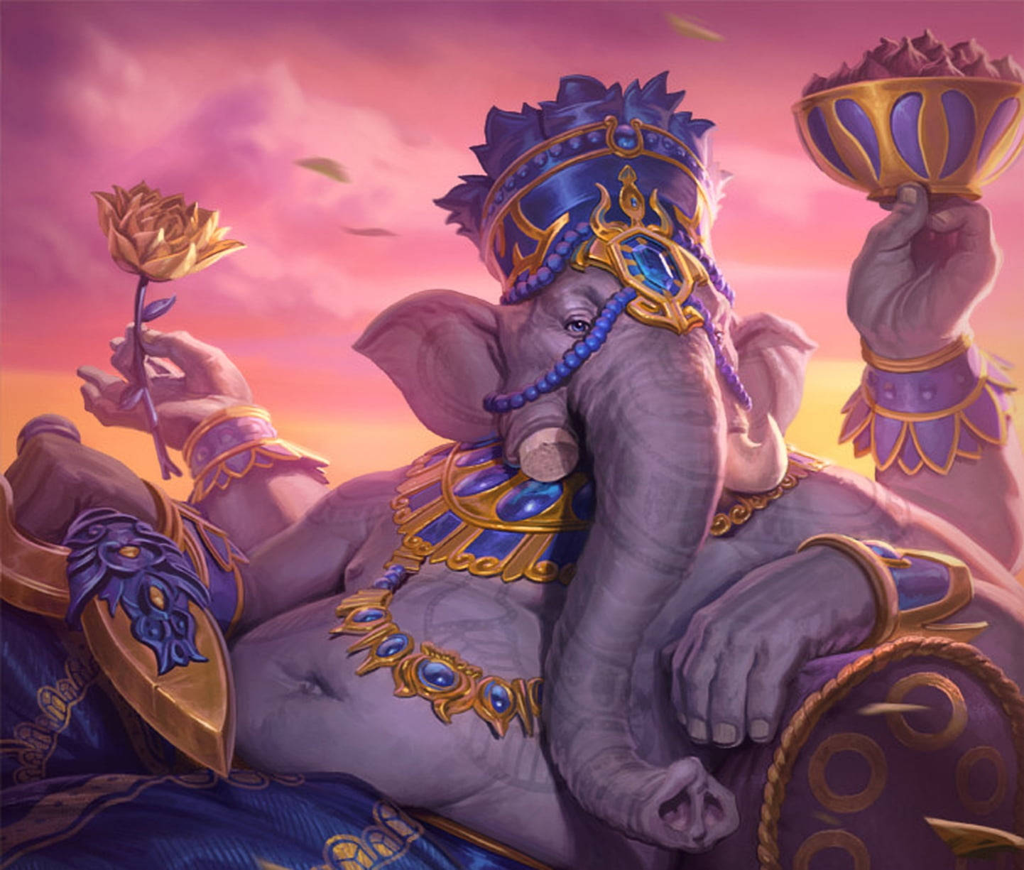 Divine Glow Of Lord Ganesha In Hd Background