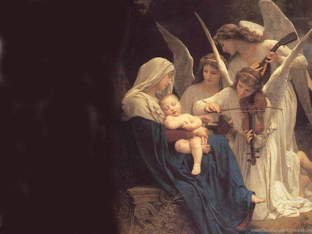 Divine Grace: An Elegant Depiction Of The Virgin Mary Background