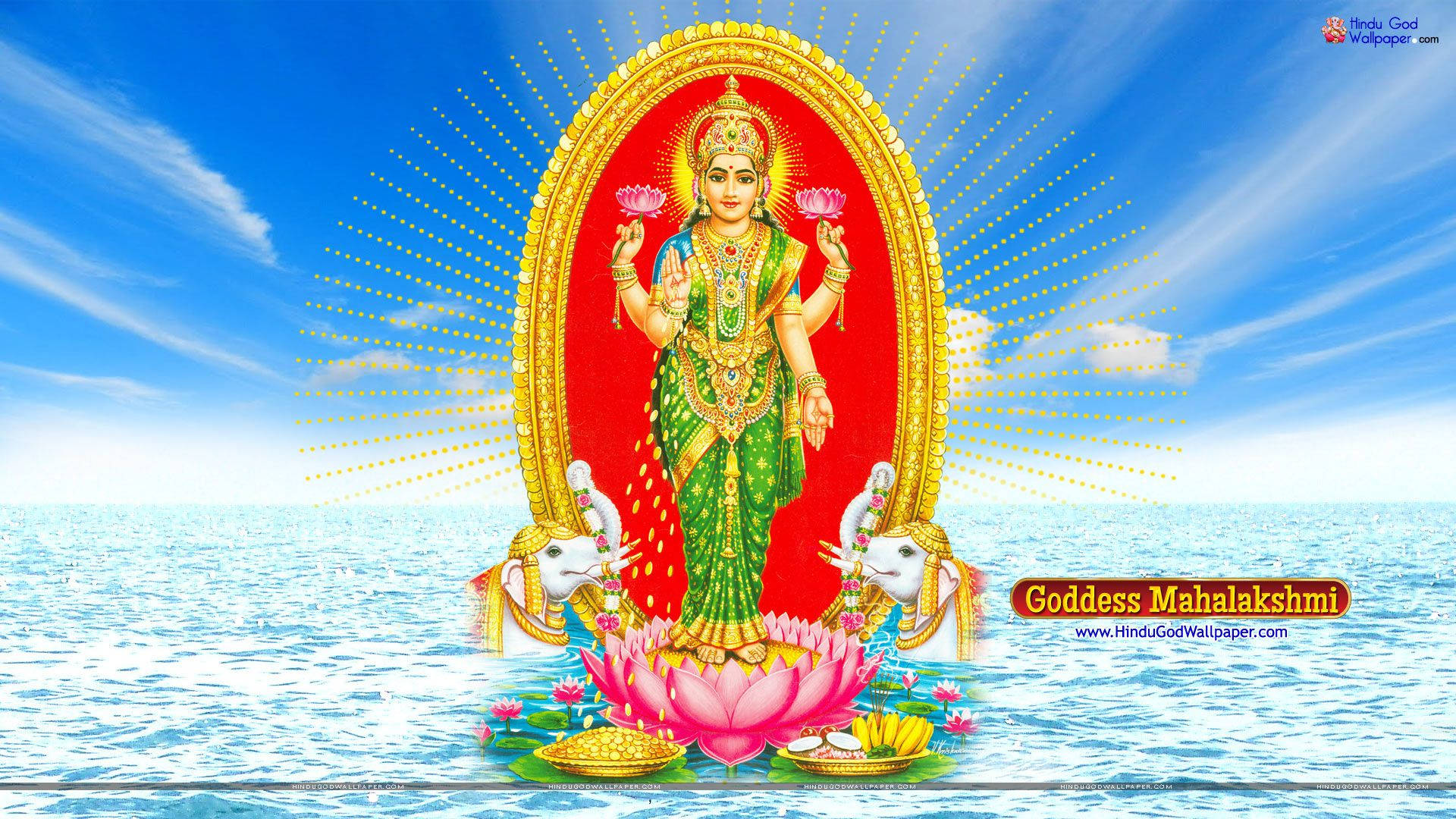 Divine Grace Of Goddess Mahalakshmi Background