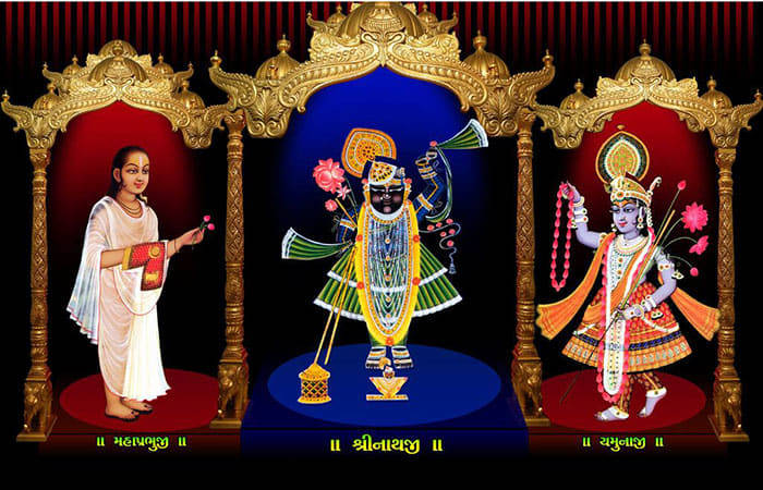 Divine Grace Of Shrinathji And Sarvottam Yamunaji Background