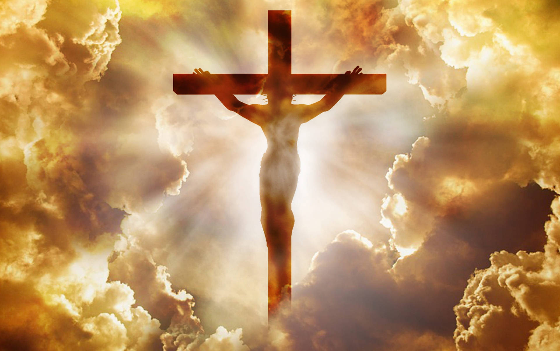 Divine Illumination: Jesus Christ On The Glowing Cross Background