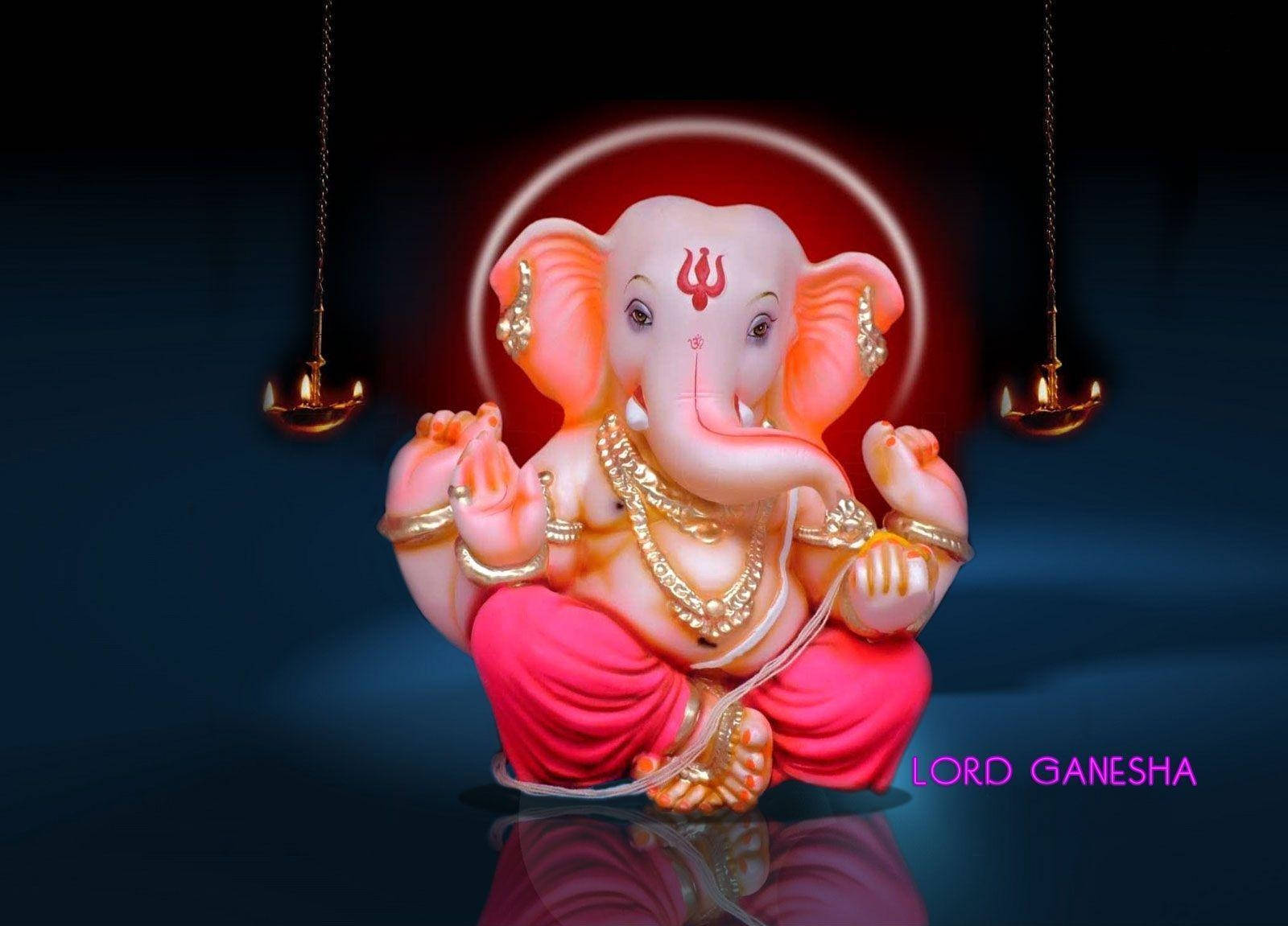 Divine Meditative Stance Of Bal Ganesh Background