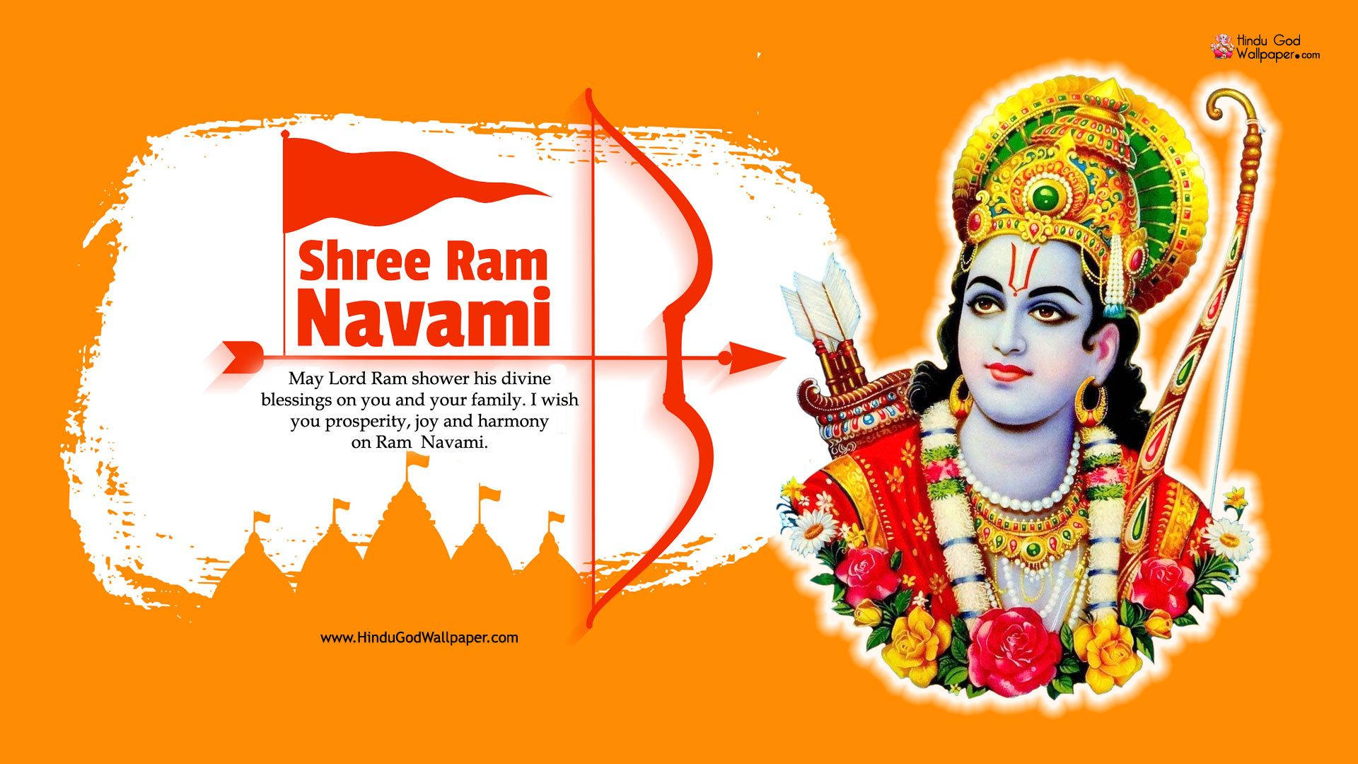 Divine Portrait Of Lord Rama Background