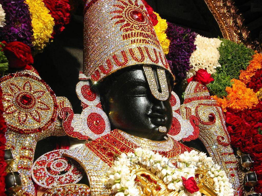 Divine Portrait Of Lord Venkateswara In 4k Background