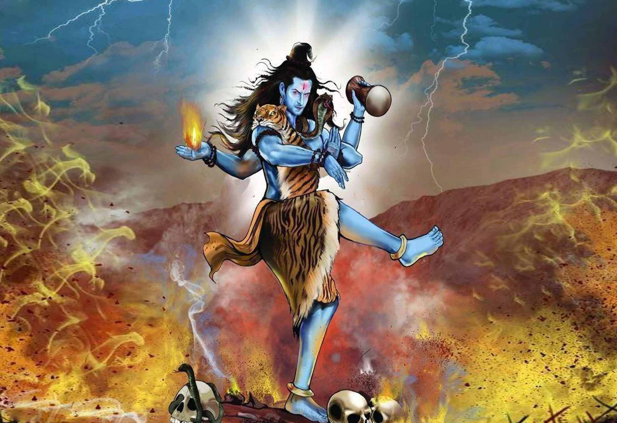 Divine Rhythm Of Destruction - Lord Shiva Performing The Tandav Dance Background