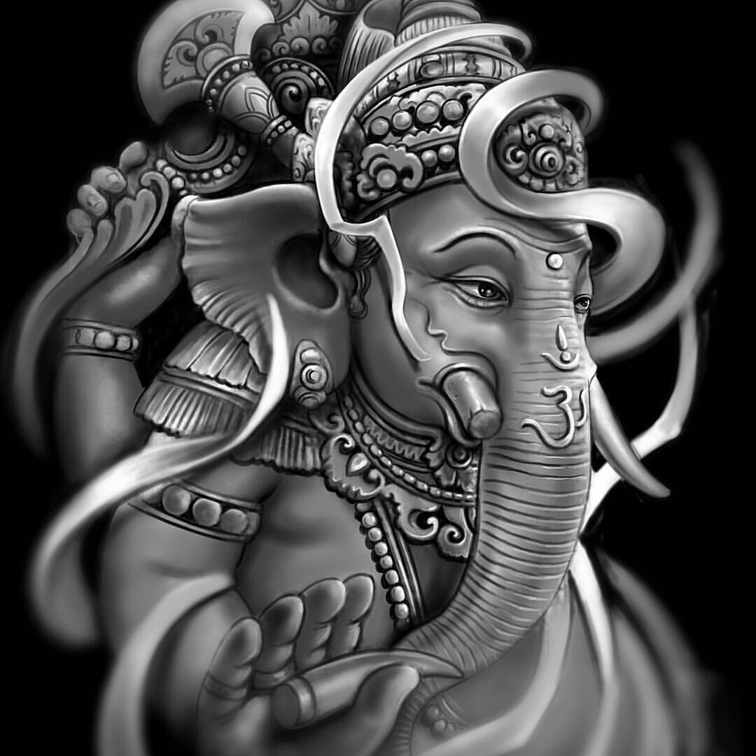 Divine Silhouette Of Lord Ganesha Background