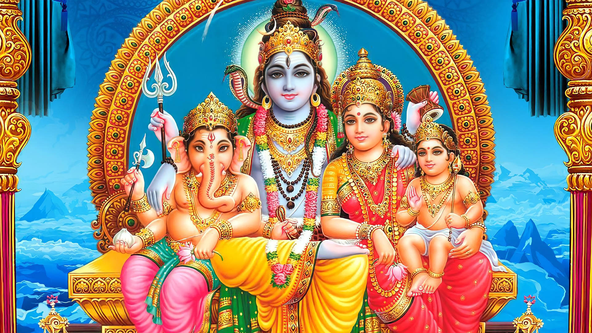 Divine Union Of Lord Shiva And Goddess Parvati Hd