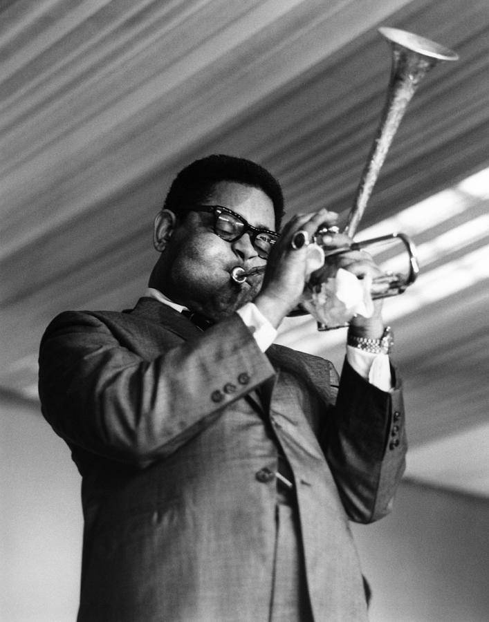 Dizzy Gillespie Playing His Trumpet. Background