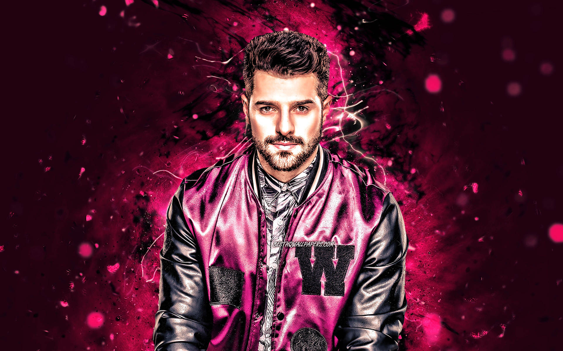 Dj Alok Free Fire Dark Pink Art Background