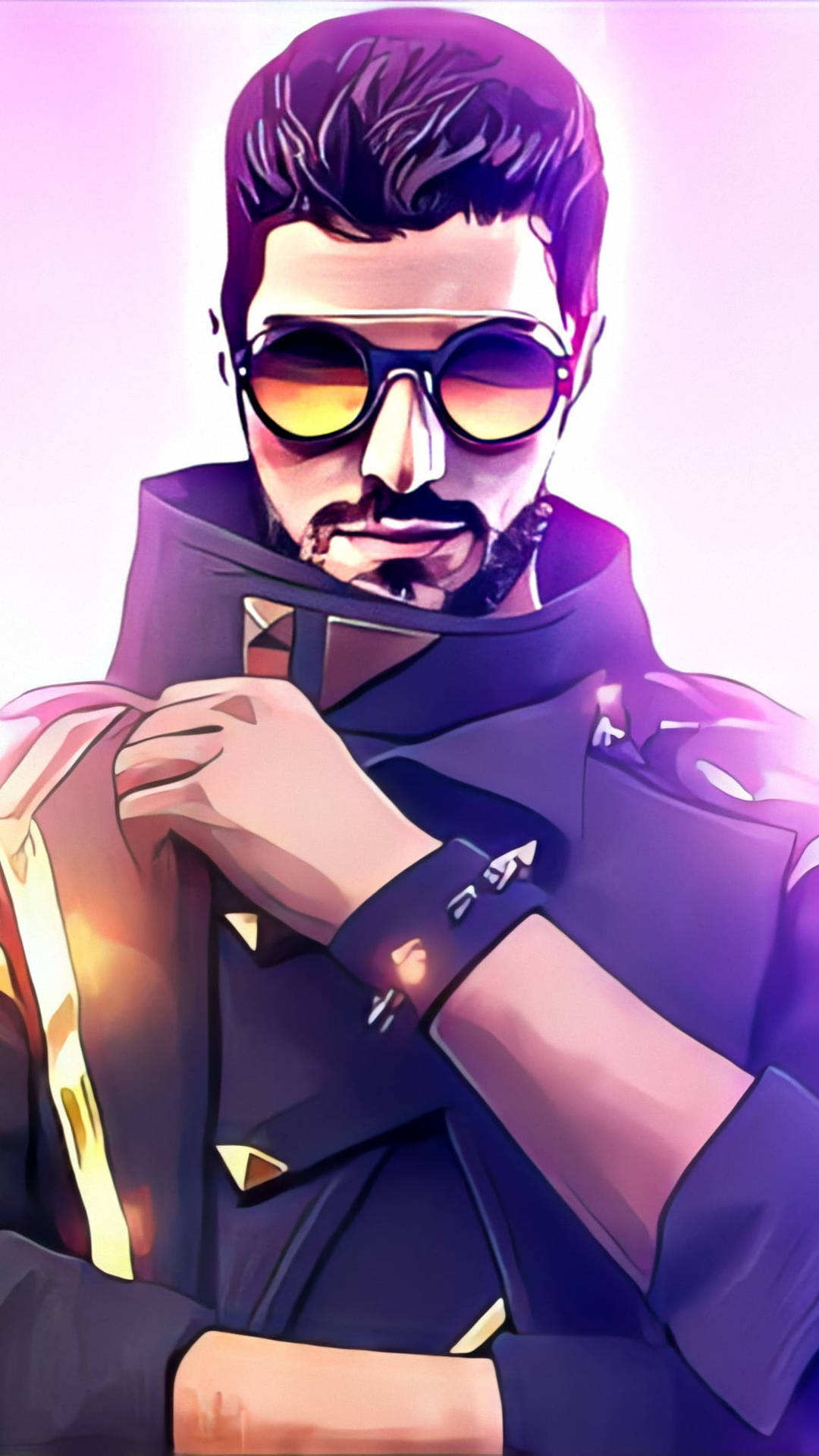 Dj Alok Free Fire Purple Art Background